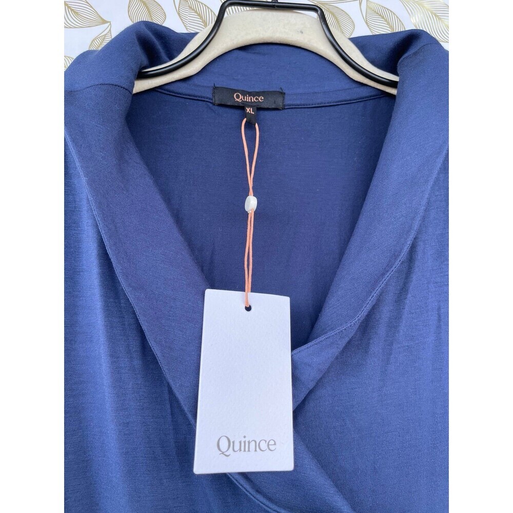 Quince Blue Tencel Lyocell Wrap Maxi Dress XL | Minimalist Quiet Luxury NWT - Picture 7 of 12